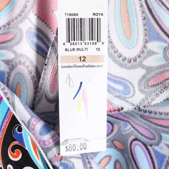 London Times Paisley Print Sheath Sundress - NWT - Size 12 - Picture 6 of 8